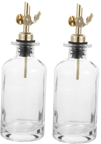 HOLIDYOYO 2pcs Oil Dispenser Bottle Glass Sauce Bottles Automatic Oil Control Pot for Vinegar Soy Sauce Bar Syrup Dispenser