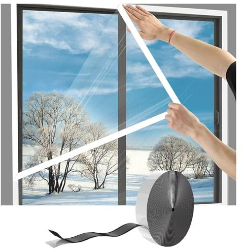 Winddichte Thermo Cover Weiß 115x155cm Zur WäRmedäMmung An Fenstern Energiesparende KäLteschutz Fensterisolierung Selbstklebend Wiederverwendbar