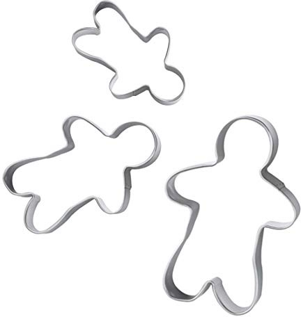 3 formine giganti per biscotti di pan di zenzero, in acciaio inox, per biscotti, pan di zenzero, 3 misure