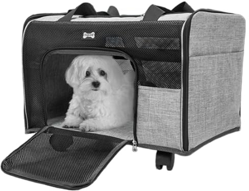 Opilroyn Chariots à roulettes, Sac de Transport pour Chat et Chien avec Roues | Sac de Voyage imperméable Anti-Rayures pour Animaux de Compagnie,Sac de Transport Respirant pour Chien Sac de Voyage