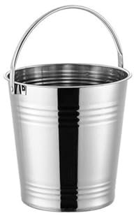 Lizhuzhuzs28 Eiseimer Eiskübel aus Edelstahl 304, for Bar, Restaurant, Eiskörner, Pommes Frites, gebratenes Hähnchen, Snacks, Trageeimer, Champagner-Rotwein-Eimer Eiskübel Sektkühler(Silver,Groß)