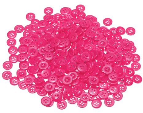 QUARKZMAN 100 Stück Knöpfe Rosenrot Nähknöpfe 10mm Harz Buttons zum Annähen, Rund Flach 4-Loch Bastelknöpfe Ersatz für Blusen Hemd Hosen T-Shirt Kleider Rock Kleidung DIY Handwerk