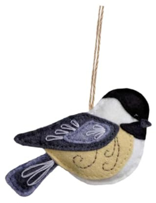 Milageto Filz-Vogel-Ornament, Weihnachtsschmuck, Weihnachtsbaum-Hängedekoration, Hängedekoration für Urlaub, Winter, Fenster, Zuhause, Schwarz