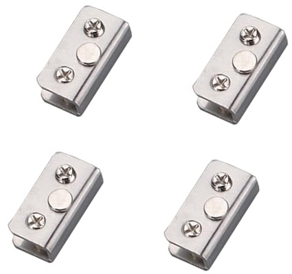 Imán de puerta de cristal magnético, 4 piezas de abrazadera de puerta de cristal rectangular con placa de golpe, abrazadera de cierre de puerta de armario de cristal para puerta de cristal de 5-8mm