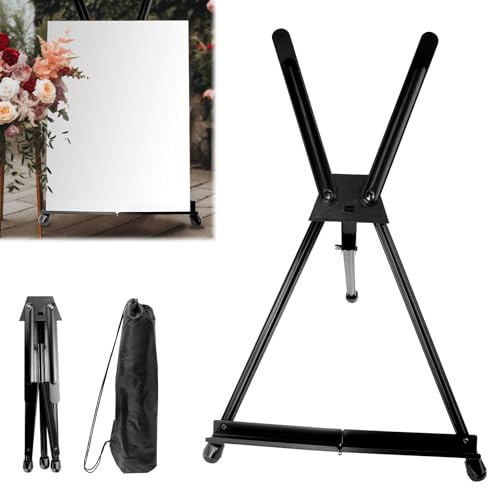 Chevalet de table, Petit Chevalet, chevalet d'artiste pliable, support métallique ajustable et facile à plier, chevalet de sol portable pliable pour, affiches, peinture (ferreux)