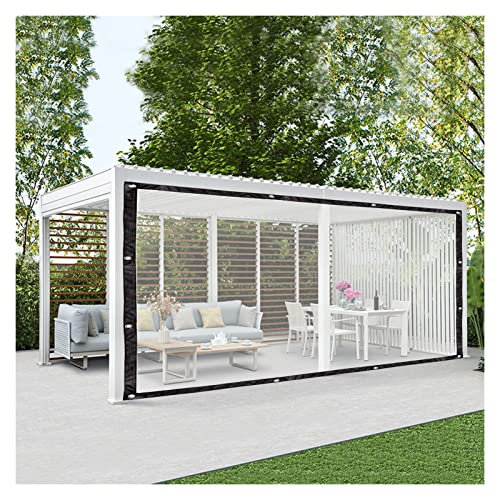 RLINZ Lona Transparente Impermeable Exterior Paneles Laterales de Pérgola Transparentes Pared Lateral del Dosel del Patio para Jardín, Revestimiento de Muebles (8x3m/26.24x9.84ft)