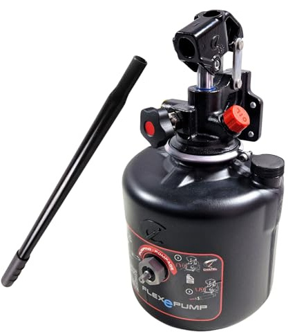 Lukona Chapel FLEXePUMP – Bomba hidráulica con destornillador inalámbrico o manual manejable | hasta 180 bar | para remolques volquetes | 5,5 L de volumen del depósito (Chapel FLEXePUMP con palanca de