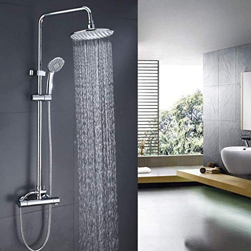 Smart Adjustable Copper Shower Set Home Hotel Constant Temperature Shower Full Complete Shower System Height Adjustable Rainfall Showerhead for Ultimate Relaxation.
