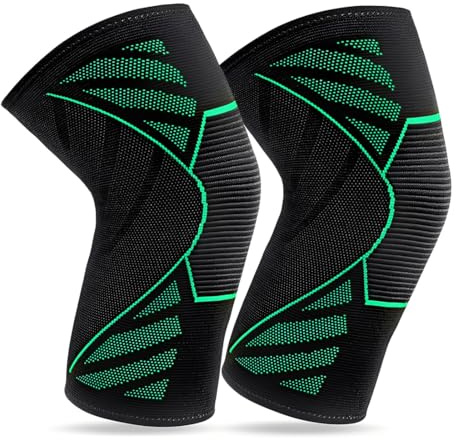 HABNI 2 Pcs Tutore Ginocchio Per Uomini E Donne Confezione Ginocchiera Per Sportiva Palestra Lavoro Pallavolo Fascia Ginocchio Sport Maintien Genou Nero