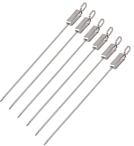 Brochettes de Kebab Plates pour la Cuisine familiale en Plein air Facile à Nettoyer et à insérer Respicefinem 6PCS brochettes de Barbecue en Acier Inoxydable