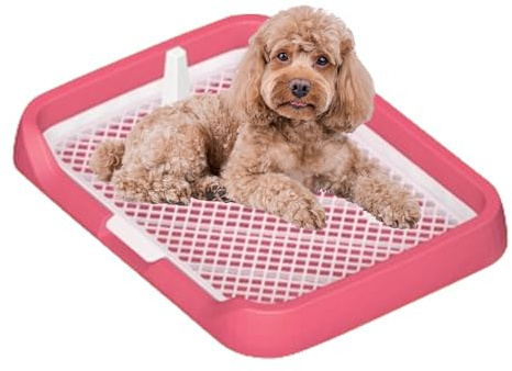 Hundetoilette für die Wohnung - Klappbarer Hundeklo Indoor mit Kunstgras & Auffangschale | Hygienische KOT & Urin Lösung für Welpen, Junghunde & ältere Hunde bei Reizblase