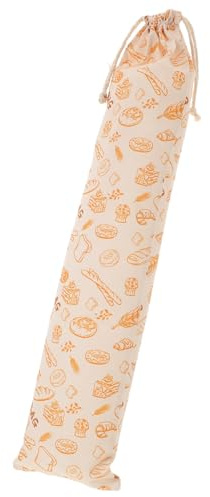 VANZACK Reusable Bread Storage Bag for French Loaf and Sourdough, Large Cotton Linen Drawstring Bakery Pouch for Fresh-keeping and Freezer Use, Eco-friendly Bread Packing Bag for Home