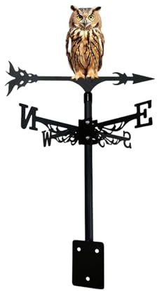 Colcolo Veleta de búho, indicador de dirección del Viento, Accesorio artístico, Adorno de búho de Hierro, Veleta de Hierro para, cabaña, jardín, T149