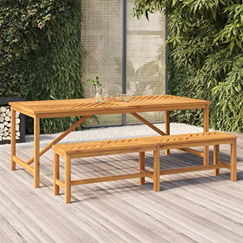 Bucmath Gartenbank 180 cm Massivholz Akazie, wetterfest, robuste Parkbank für Terrasse, Veranda, Garten, stilvolles Fischgräten-Design, langlebiges Hartholz für Außenbereiche