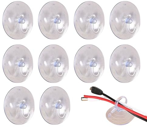 Qiaonan Lot de 10 crochets à ventouse, crochets muraux stables avec ventouse, crochets muraux transparents, charge 1 kg, 40 mm de diamètre, crochet rond pour salle de bain, salon, cuisine