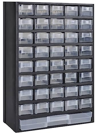 Tomostar Casier à Vis Plastique, Boîte à Outils Armoire à Outils Casier de Rangement Organisateurs Multi-tiroirs avec 41 tiroirs 31 x 13,8 x 49 cm Plastique