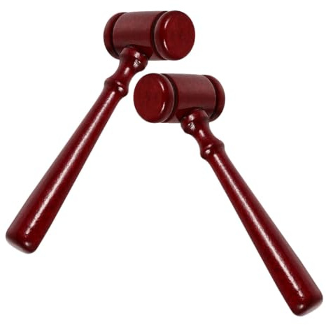 Toyvian Martillo de Juez de Madera 2 Piezas Ligero y Multifuncional para Disfraces y Accesorios en Fiestas y Regalos de Festivales