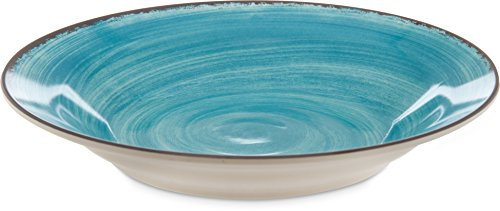 Carlisle 5400315 Mingle Melamine Rimmed Soup Bowl, 28.5 oz, Aqua