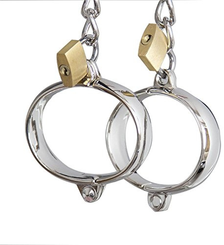 Ein Paar delstahl Restraint Handschellen BDSM für Frauen Männer Bondage Fesseln Handfesseln(8 * 6.3CM)