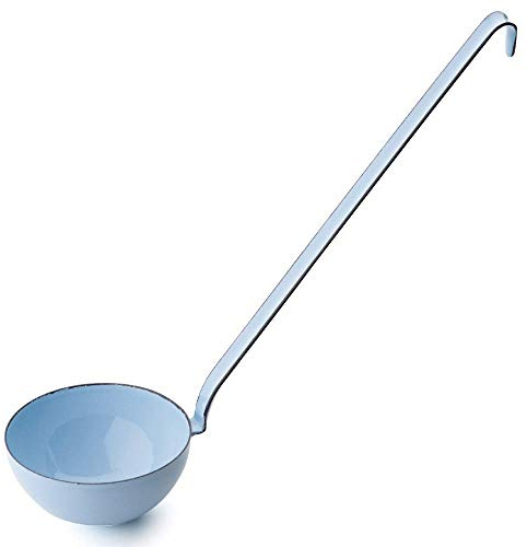 Riess Emaille Schöpflöffel Kochkelle Pastell Serie Küchentool zum Hängen (blau, 9 cm)