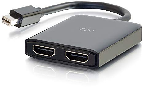 C2G 54292 USB Powered 4K 2-Port Mini DisplayPort to HDMI MST Hub Monitor Splitter, Black