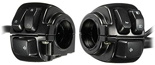 MASO Motorrad-Lenkersteuerschalter 1 Paar, 25 mm, Drucktaste, Schwarz, EIN-AUS, für Harley Softail, Dyna, Sportster 883, 1200, V-Rod 1996–2012