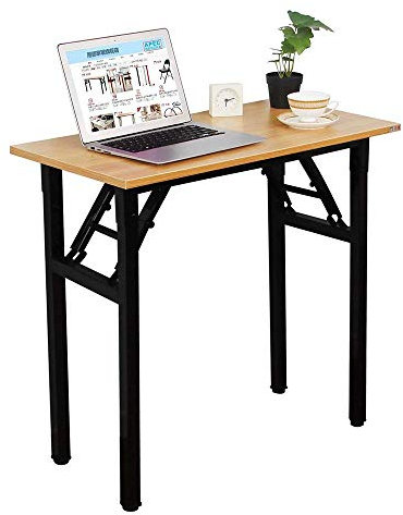 sogesfurniture, BHEU-AC5BB-8040 - Scrivania piccola pieghevole, 80 x 40 cm, per computer, ufficio, tavolo da pranzo, tavolo da lavoro, pieghevole, per la casa, l’ufficio, picknick, teak e nero