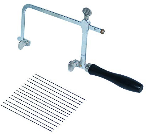 HEYMOUS Jewelers Saw Frame Set with Blades 12 Pieces Small Jewelry Saw Frame Kit Adjustable Cutting Tools