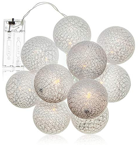 com-four® LED Lichterkette Kugel, Beleuchtung mit 10 LEDs | Deko für Weihnachten - Geburtstag - Hochzeit oder Party