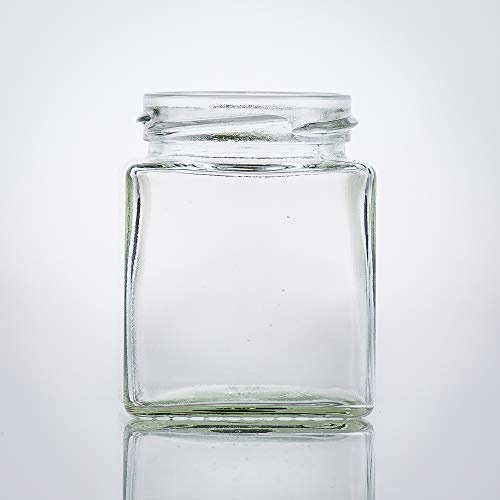 Flaschenbauer - 9 Mini Einmachgläser klein 212 ml Vierkant Gläser mit Schraubverschluss to 58 Schwarz - Mini Gläser mit Deckel perfekt als Mini Marmeladengläser klein, Honiggläser Mini