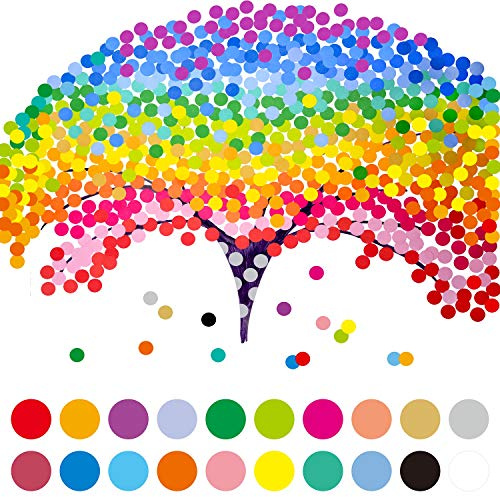 24320 Stück Rund Punktaufkleber Farbkodierung Etiketten Markierungspunkte in 20 Farben Durchmesser 0.6cm