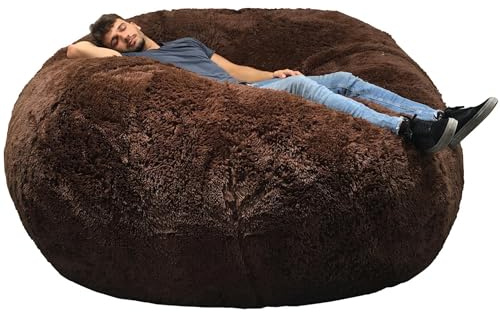 bananair - Sitzsack XXL mit Füllung für Erwachsene - Ultra Weich und Bequem mit Schaumstoff Füllung - Maschinenwaschbarer Bezug - Giant Bean Bag Chair, Sofa, Bed, Couch (180 cm, Schokolade)