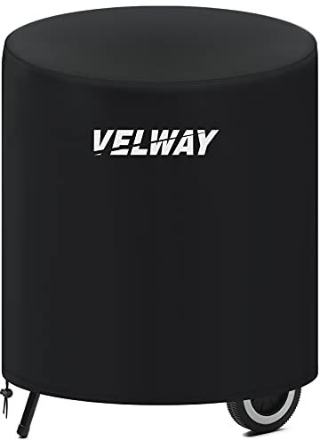 Velway Funda Redonda para Barbacoa Cubierta BBQ de Parrilla, Protector para Barbacoa 210D Oxford, Anti-Viento/UV/Polvo/Impermeabilidad, Resistente al Desgarro/Agua/Lluvia/Nieve/Sol, 71x68cm Negro