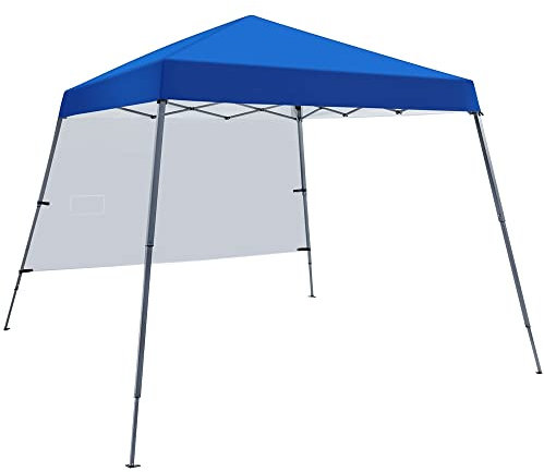 Yaheetech Gazebo da Giardino 3x3 M con Parete Tendone Pieghevole Impermeabile a Una Spinta Con Borsa per Trasporto per Patio/Veranda/Viaggio/Campeggio Blu