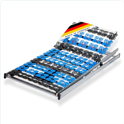 CubeSleep Cloud Anti-Reflux Tellerfeder Motor-Lattenrost | Funkfernbedienung | elektrisch verstellbar mit verstellbarem Rücken | 7 Zonen | Made in Germany (elektrisch verstellbar, 120 x 200 cm)