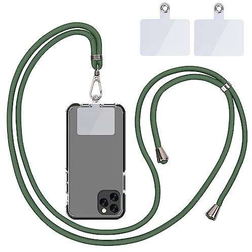 Linkbro Handykette Universal, Handy Lanyard, Universelles Handy um den Hals hängend mit Pad Handy Lanyard, verstellbar und abnehmbar. (1grün)