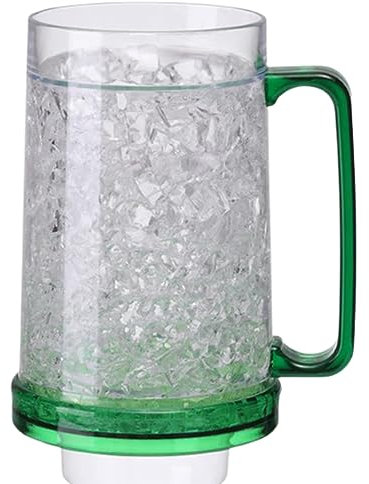 Frdun Double Wall Plastic Freezer Beer Mugs, Chiller Frosty Maker Cups, Ice Freezer Cups, Beer Soda Cola Froze Ice Mugs for Iced Drinks Fresh Juice