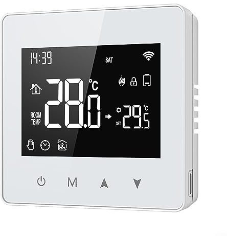 Termostato inteligente programable para Tuya para Zigbee, pantalla táctil LCD, alimentado por batería, ahorra energía y costos, funciona con Tuya/Smart Life