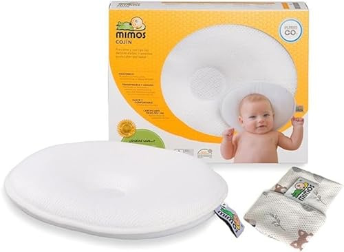 MIMOS® Cojín para bebés | Ayuda a prevenir y Tratar la plagiocefalia | Producto Transpirable y Esponjoso | Incluye una Funda Extraible de poliéster 100% (S, Fox)