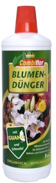 Blumendünger mit Guano und Schwefel 1000ml, Flüssiger Pflanzendünger für vielfältige Pflanzen, unterstützt Wurzel-, Blatt- und Triebwachstum, fördert Gesundheit und Farbe.