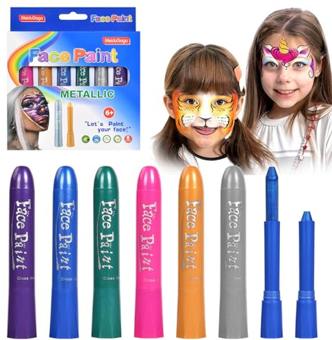 Aomig Schminkstifte Kit Face Body Paint, Waschbar Kinderschminke Gesichtsfarben Set, Sicher und Ungiftig Körperfarben, Face Paint Bodypaint Schminkset für Halloween Makeup Geburtstag Karneval
