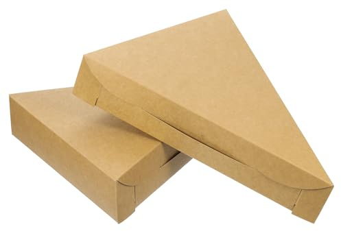 QUARKZMAN Pizza Boxen 24Stk 9.65x7.09x1.77 Pizza Einzel Scheibe Behälter Dreieck Pizza Scheibe Box Mini Pizza Verpackung Karton für Pizza Party (Braun)
