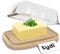 Tydi Glass Butter Dish with Lid & Bamboo Base – 10.5 x110x7cm (200g up to 250g Capacity) Butter Tray for Fresh Storage – Cheese Dish with Lid – Large Metal & Enamel Butter Dish Alternative