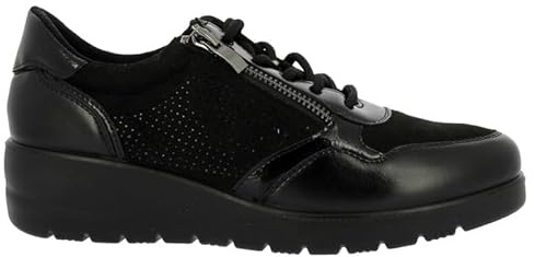 Doctor Cutillas | Zapato Mujer Piel Combinada | Piso Goma con cuña | Cierre en Empeine con Cordones Elasticos y Cremallera | Modelo 45411 | Hechas en España