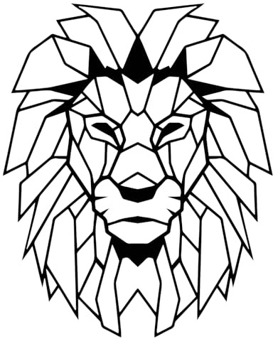 AREDE Metall Wanddekoration Lion's head Abstrakte Metallwandkunst für Schlafzimmer, Badezimmer, Wohnzimmer, Zuhause | 54 x 66 cm | Dekoration aus Aluminium verbund | Schwarz
