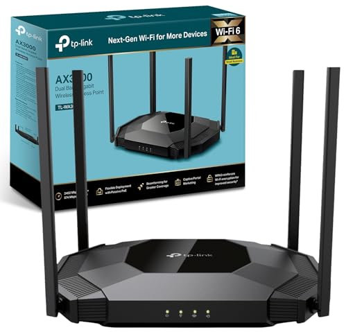 TP-Link TL-WA3001 AX3000Mbps Access Point, Wi-Fi 6 Dual Band WiFi Extender Booster, Client Mode, Ultimate Wireless Speed, WPA3 Security WiFi Extender, Beamforming Technology, Gigabit Ethernet Port