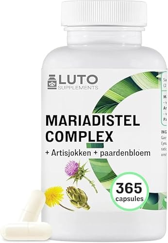 Mariendistel Artischocke Löwenzahn Komplex - 365 Kapseln (6 Monatsvorrat) - Hochdosierung mit 80% Silymarin & 2,5% Cynarin - Laborgeprüft - vegan - LUTO Supplements