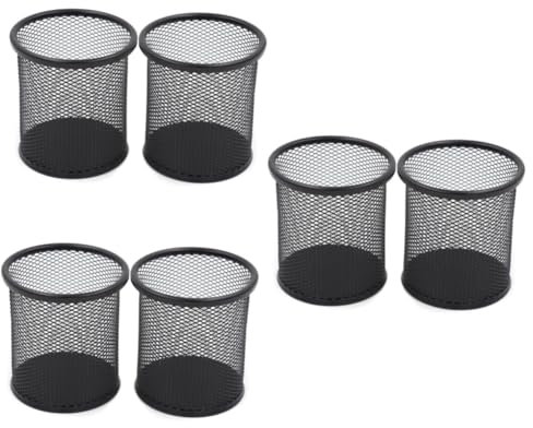 DIYEAH 6stücke Teiliges Set Runder Metall-pen Container Schwarz Robuster Stiftehalter Für Schreibtisch Für Bürobedarf Und Make-up Pinsel Organisieren Von Stiften Und Utensilien