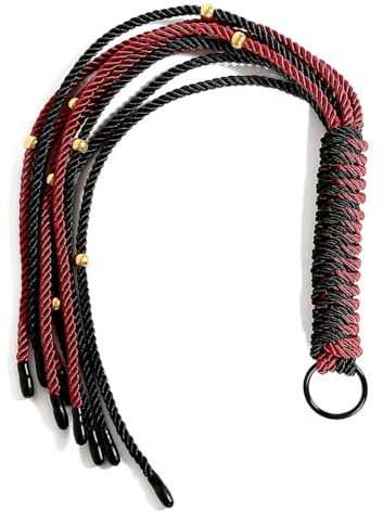 BDSM Peitschen-Set Peitschen Set Für Sex Rote und schwarze doppelt geflochtene Peitsche SM-Quastenpeitsche Spanking-Peitsche für Erwachsene Sex-Bondage-Spielzeug