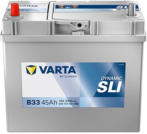 VARTA Automotive DYNAMIC SLI (B33) 12V 45Ah 330A - Nassbatterie KFZ mit Standardausstattung & ohne Start-Stopp System - Starterbatterie für einfachen Energiebedarf - Bleisäurebatterie wartungsfrei